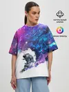 Женская футболка оверсайз / Космический сноуборд