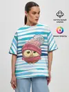 Женская футболка оверсайз / Сова в шапке