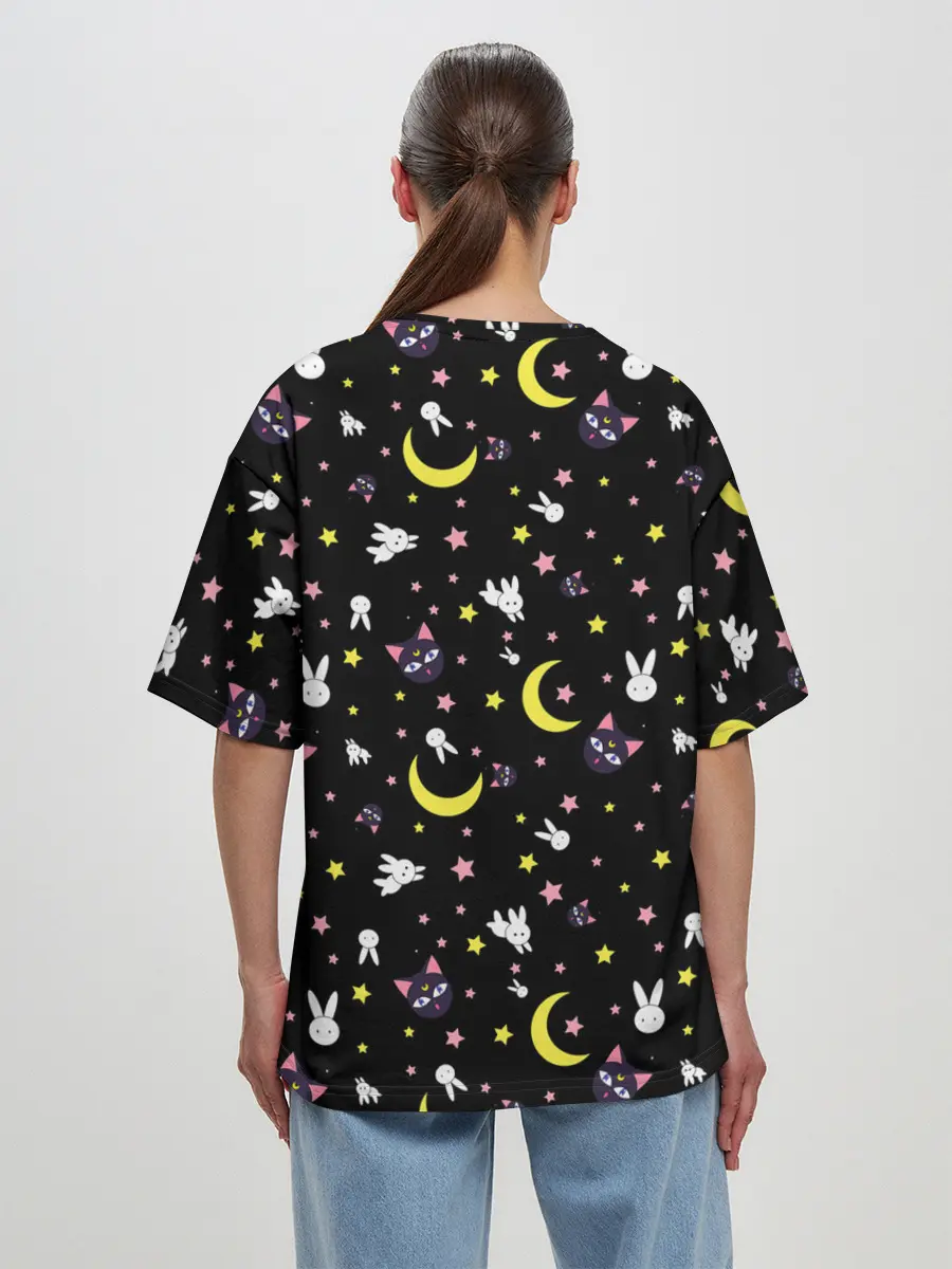 Женская футболка оверсайз / Sailor Moon Pattern