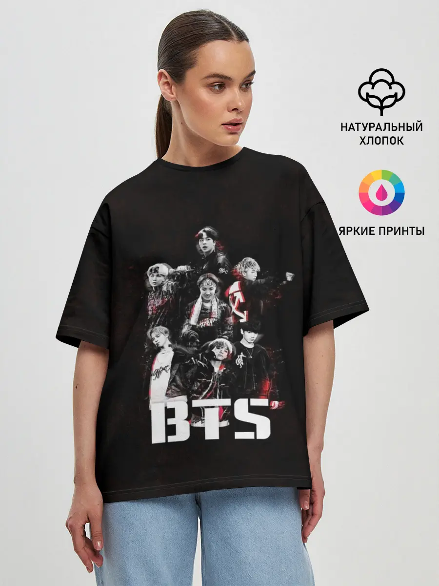 Женская футболка оверсайз / BTS