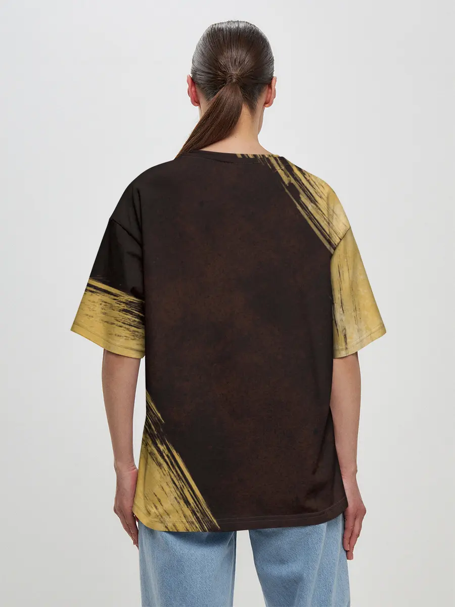 Женская футболка оверсайз / Черный Клевер