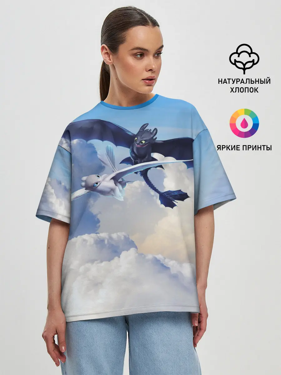 Женская футболка оверсайз / Night Fury