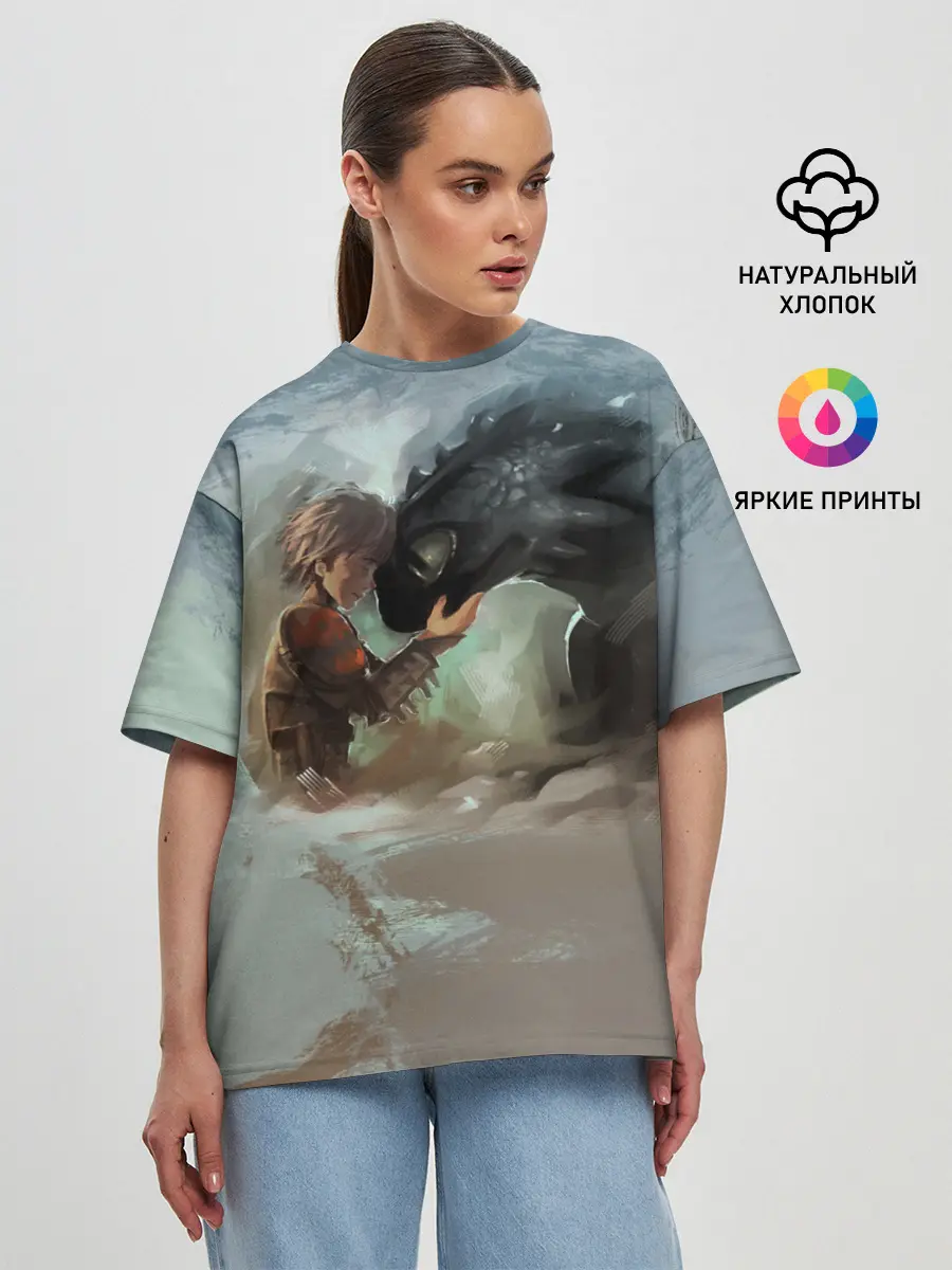 Женская футболка оверсайз / Верные друзья