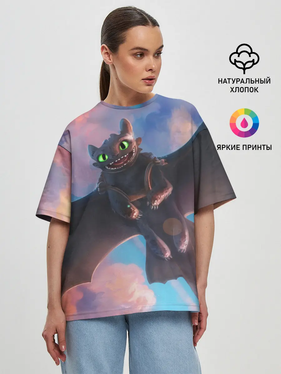 Женская футболка оверсайз / Беззубик