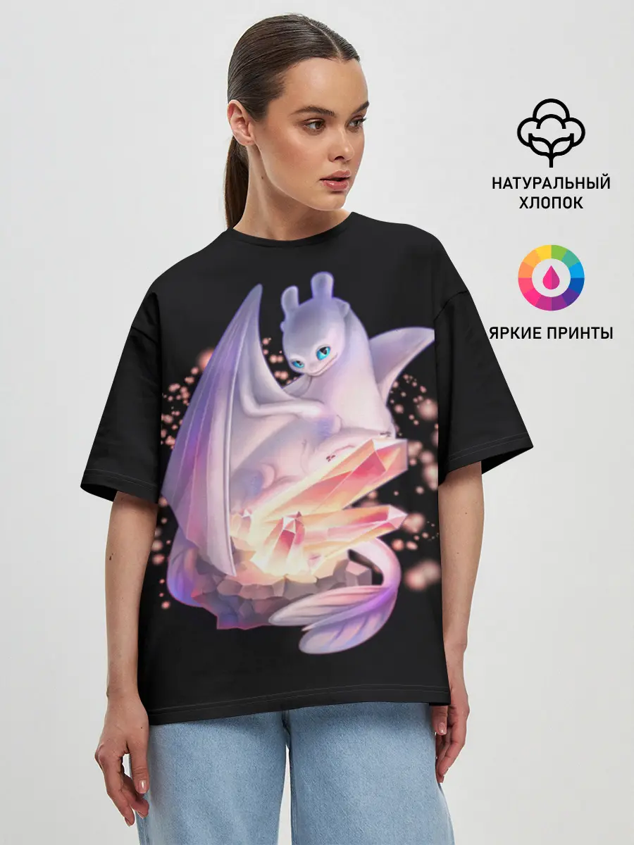 Женская футболка оверсайз / дневная фурия