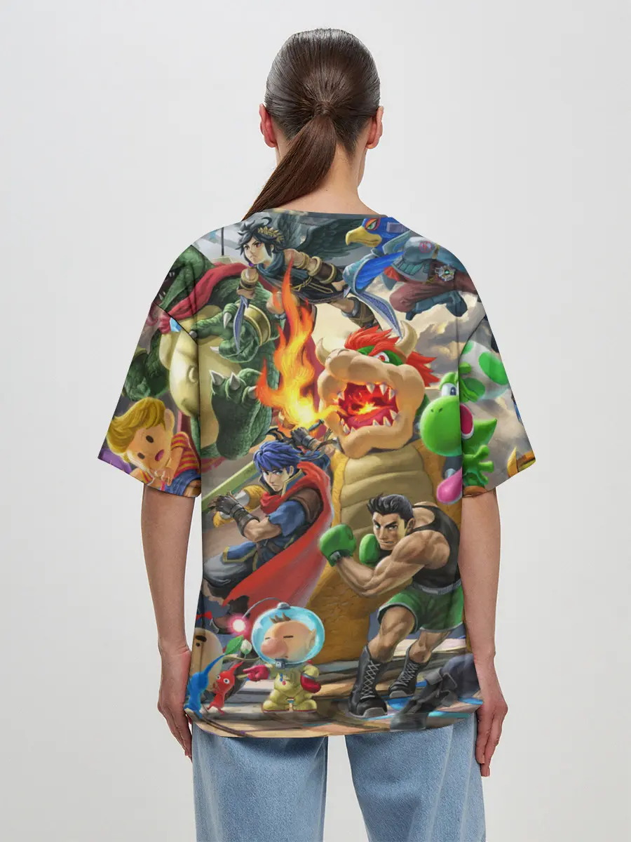 Женская футболка оверсайз / Super Smash Bros ultimate