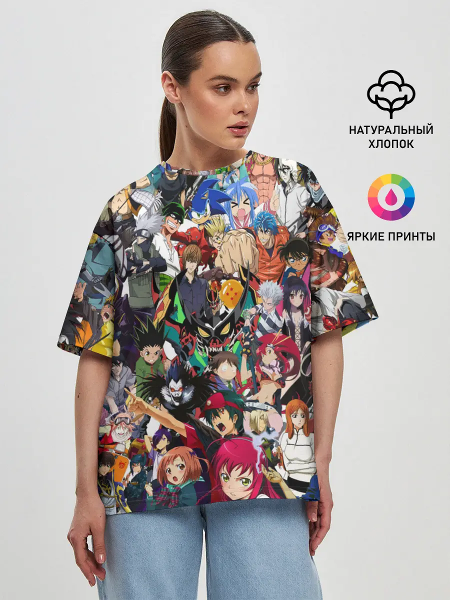 Женская футболка оверсайз / ANIME HEROES | АНИМЕ ГЕРОИ