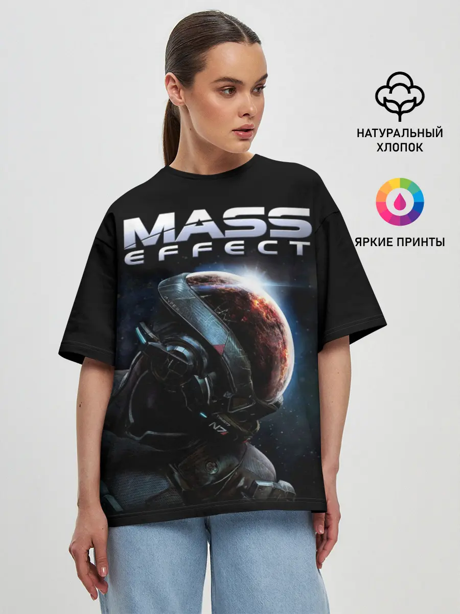 Женская футболка оверсайз / Mass Effect