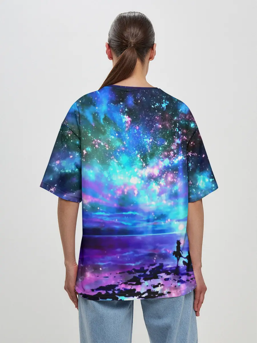 Женская футболка оверсайз / Романтика