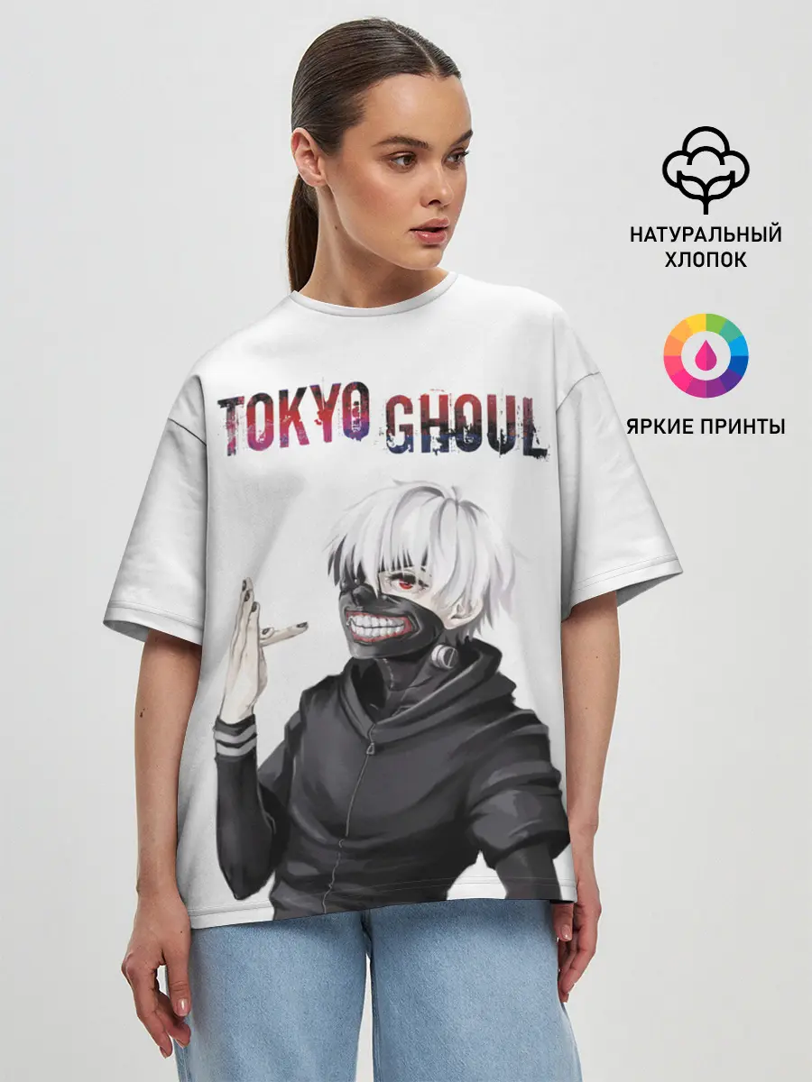 Женская футболка оверсайз / Kaneki Ken в профиль