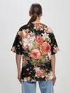 Женская футболка оверсайз / Лилии и розы
