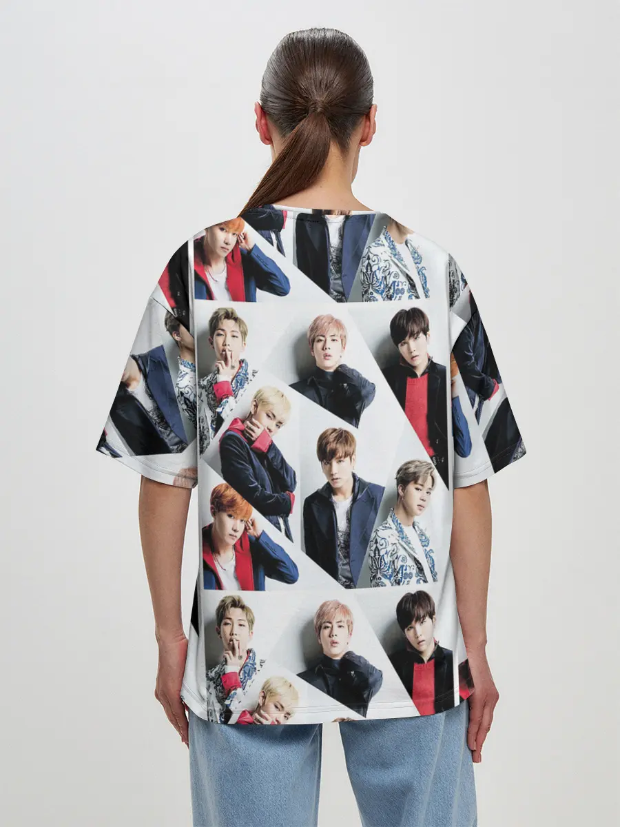 Женская футболка оверсайз / BTS COLLAGE