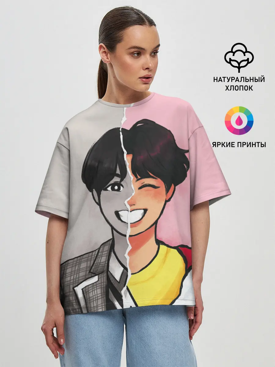 Женская футболка оверсайз / K-Pop