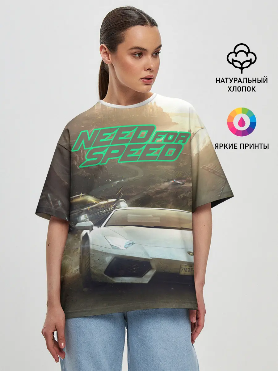 Женская футболка оверсайз / Need for Speed