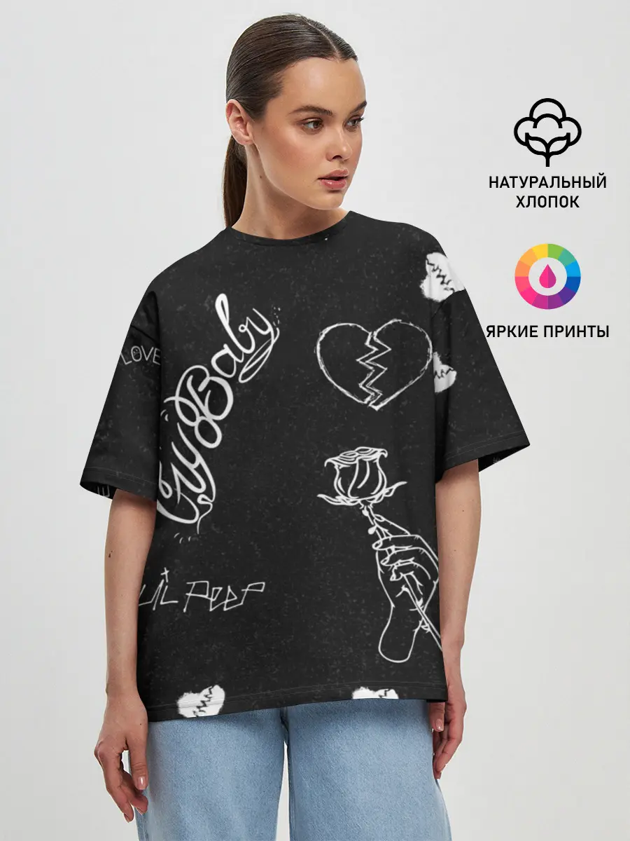 Женская футболка оверсайз / LIl Peep