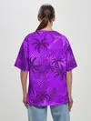 Женская футболка оверсайз / ФИОЛЕТОВЫЕ ПАЛЬМЫ / ТРОПИКИ