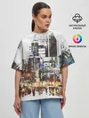 Женская футболка оверсайз / Мегаполис