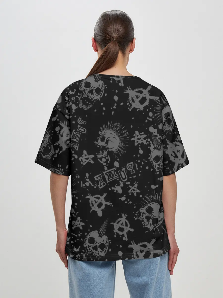 Женская футболка оверсайз / Кот в косухе