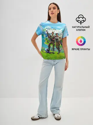Женская базовая футболка / Fortnite