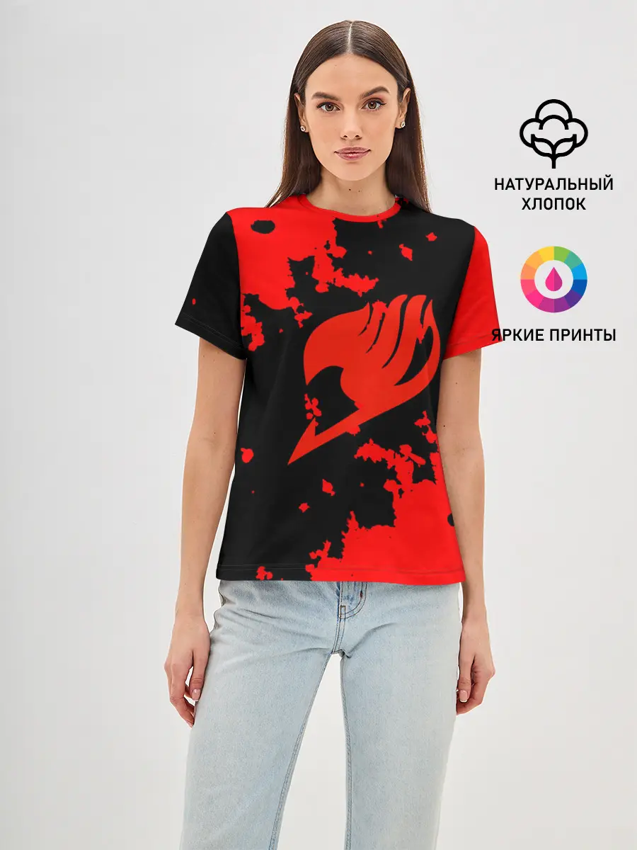 Женская базовая футболка / Хвост Феи красные зоны