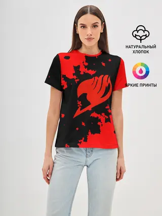 Женская базовая футболка / Хвост Феи красные зоны