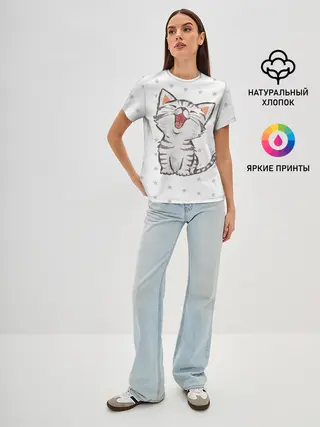 Женская базовая футболка / Милейший Котик