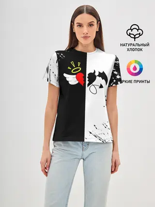 Женская базовая футболка / Добро и зло, Payton Moormeier