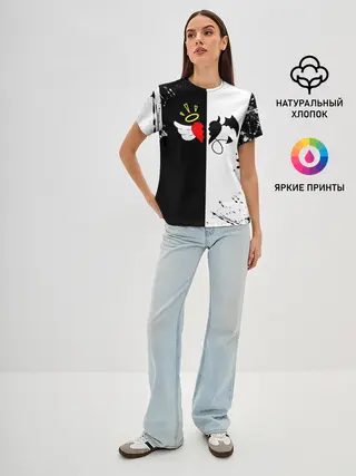 Женская базовая футболка / Добро и зло, Payton Moormeier