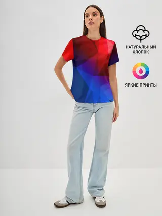 Женская базовая футболка / RED&BLUE