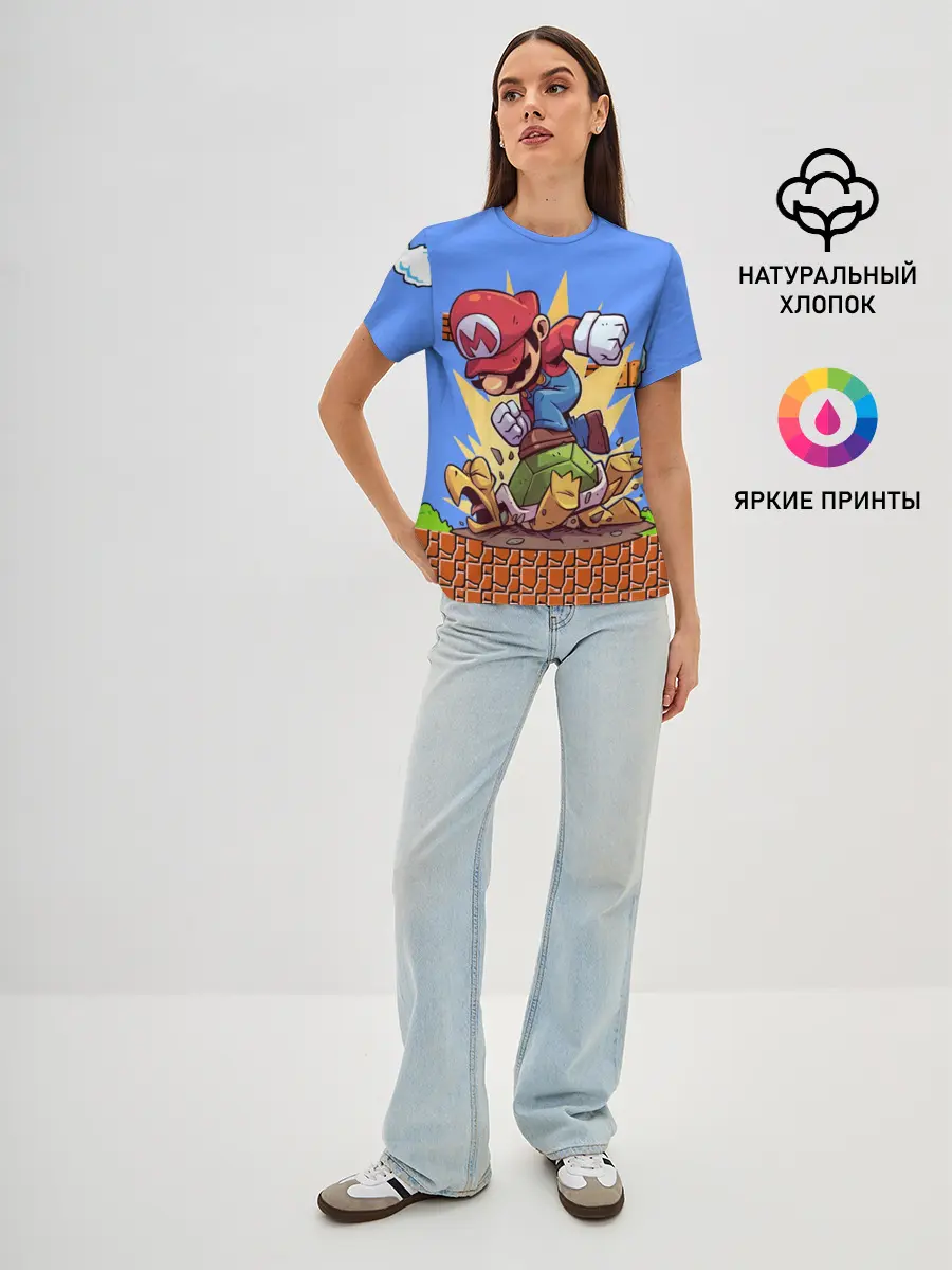 Женская базовая футболка / Марио