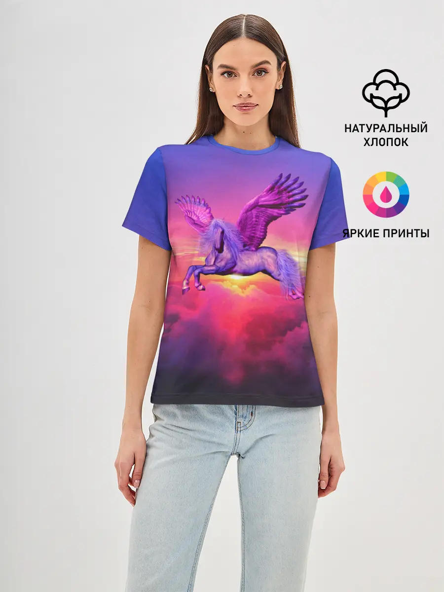 Женская базовая футболка / Dusk Sky Horse