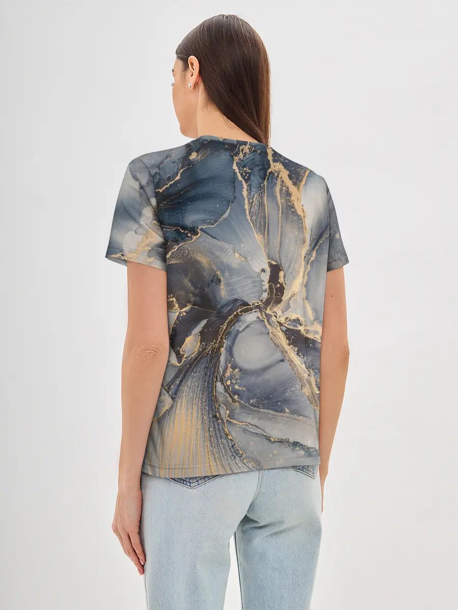 Женская базовая футболка / Fluid art ink mix