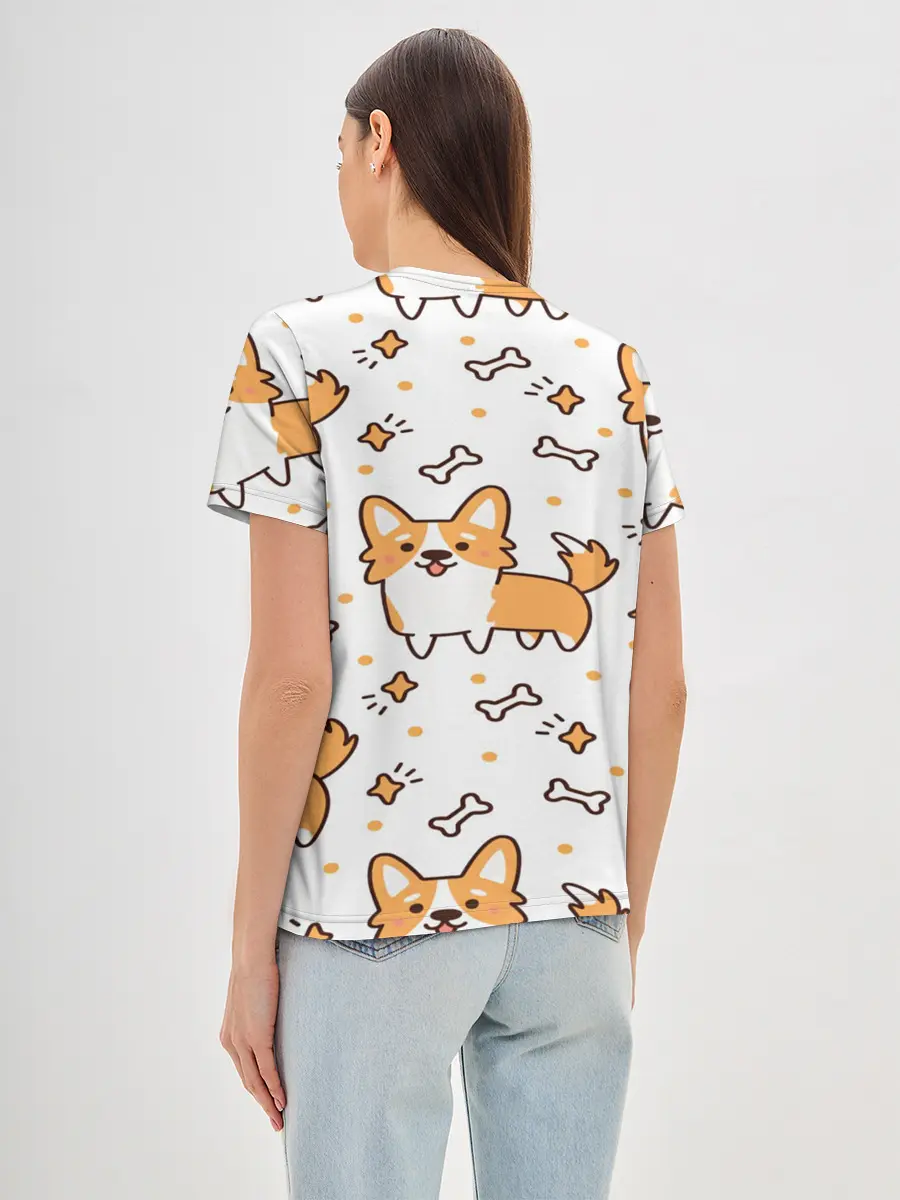 Женская базовая футболка / Корги