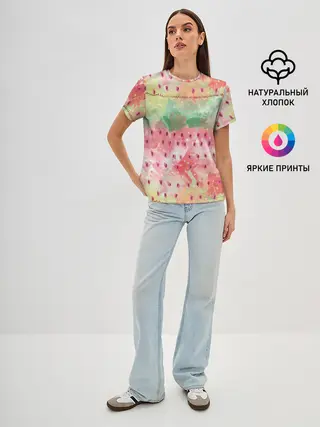 Женская базовая футболка / Бархатный арбуз