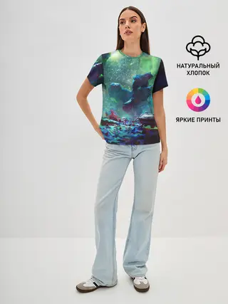 Женская базовая футболка / КОСМОС:КОСМОНАВТ