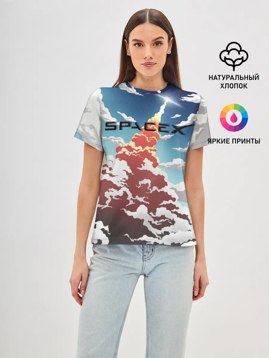 Женская базовая футболка / Ракета | SpaceX