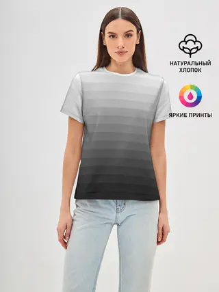 Женская базовая футболка / Серые полосы