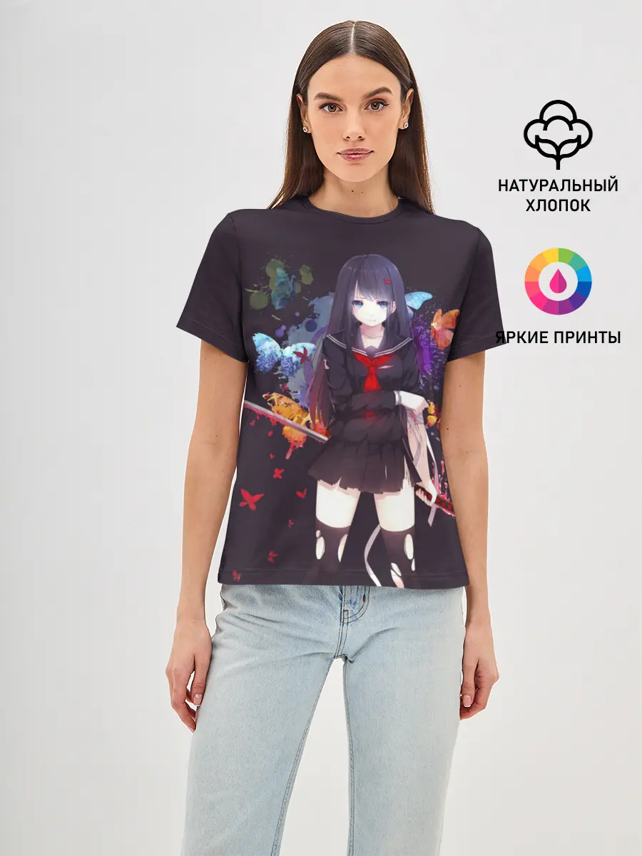 Женская базовая футболка / Кровавая бабочка