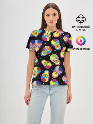 Женская базовая футболка / Мексиканские черепа