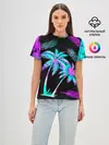Женская базовая футболка / Неоновое лето