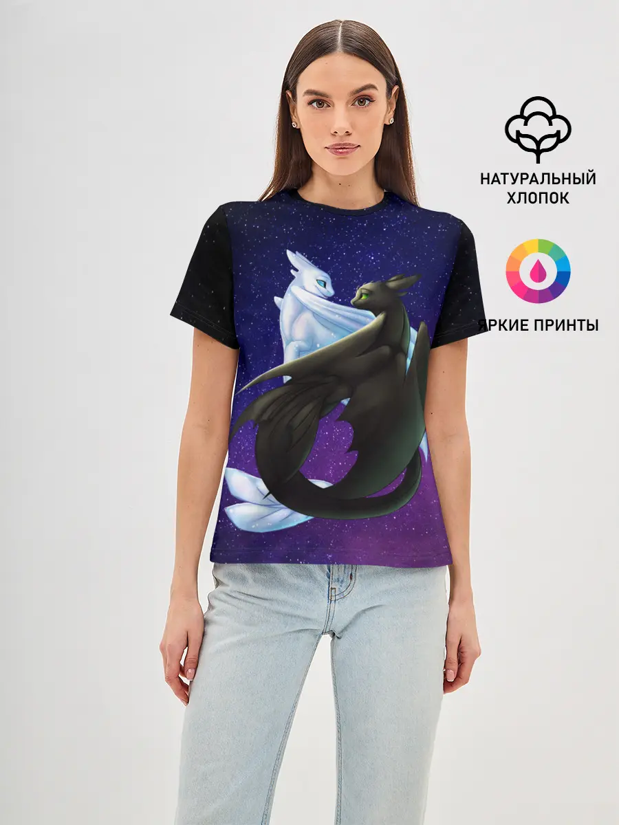 Женская базовая футболка / Как приручить дракона
