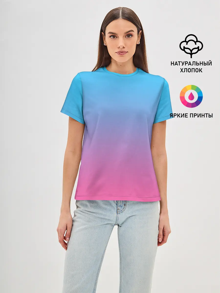 Женская базовая футболка / Текстура Неоновая