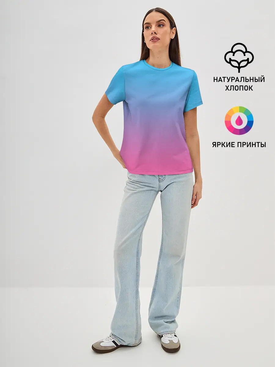 Женская базовая футболка / Текстура Неоновая