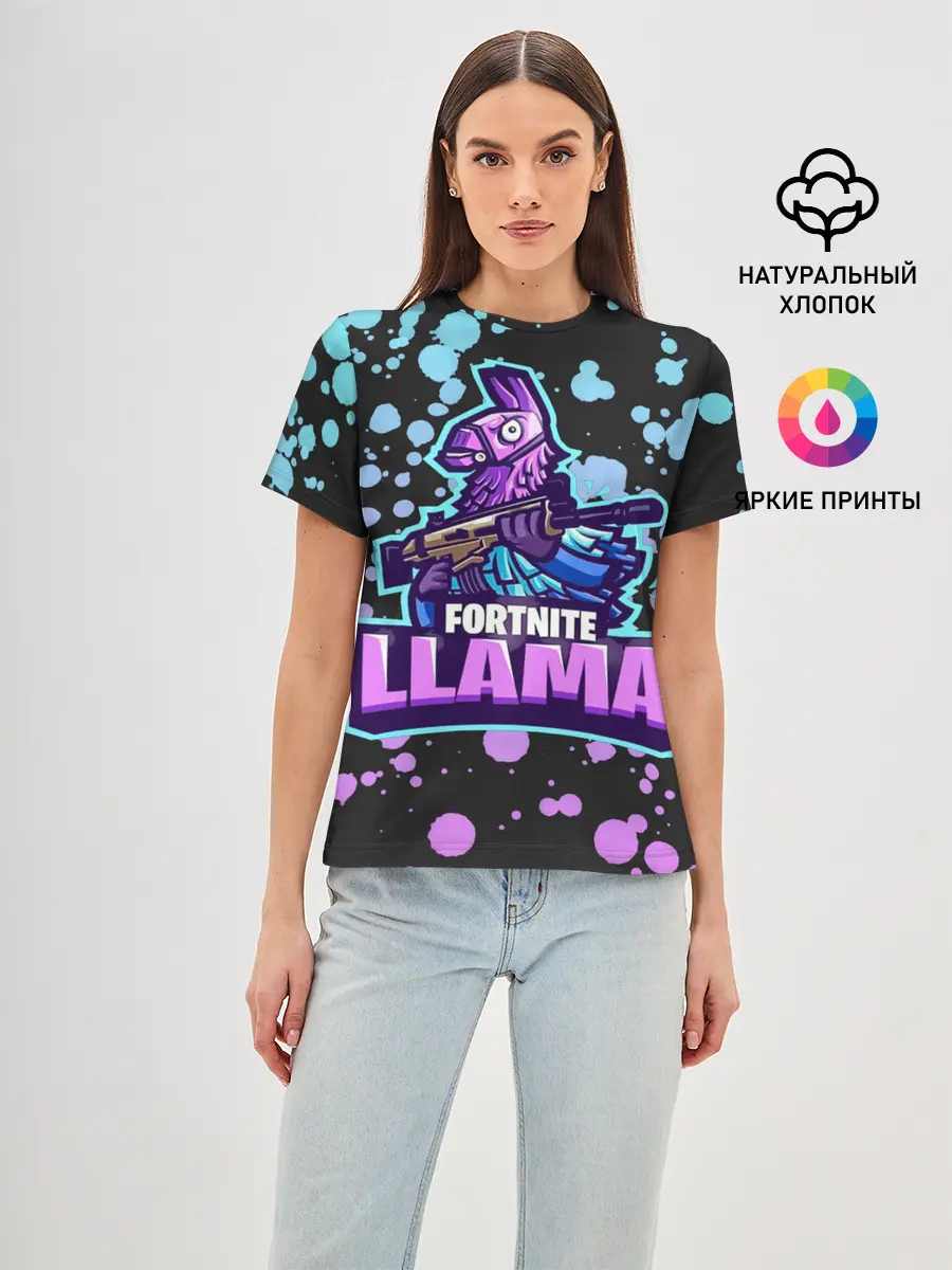 Женская базовая футболка / Fortnite LLAMA