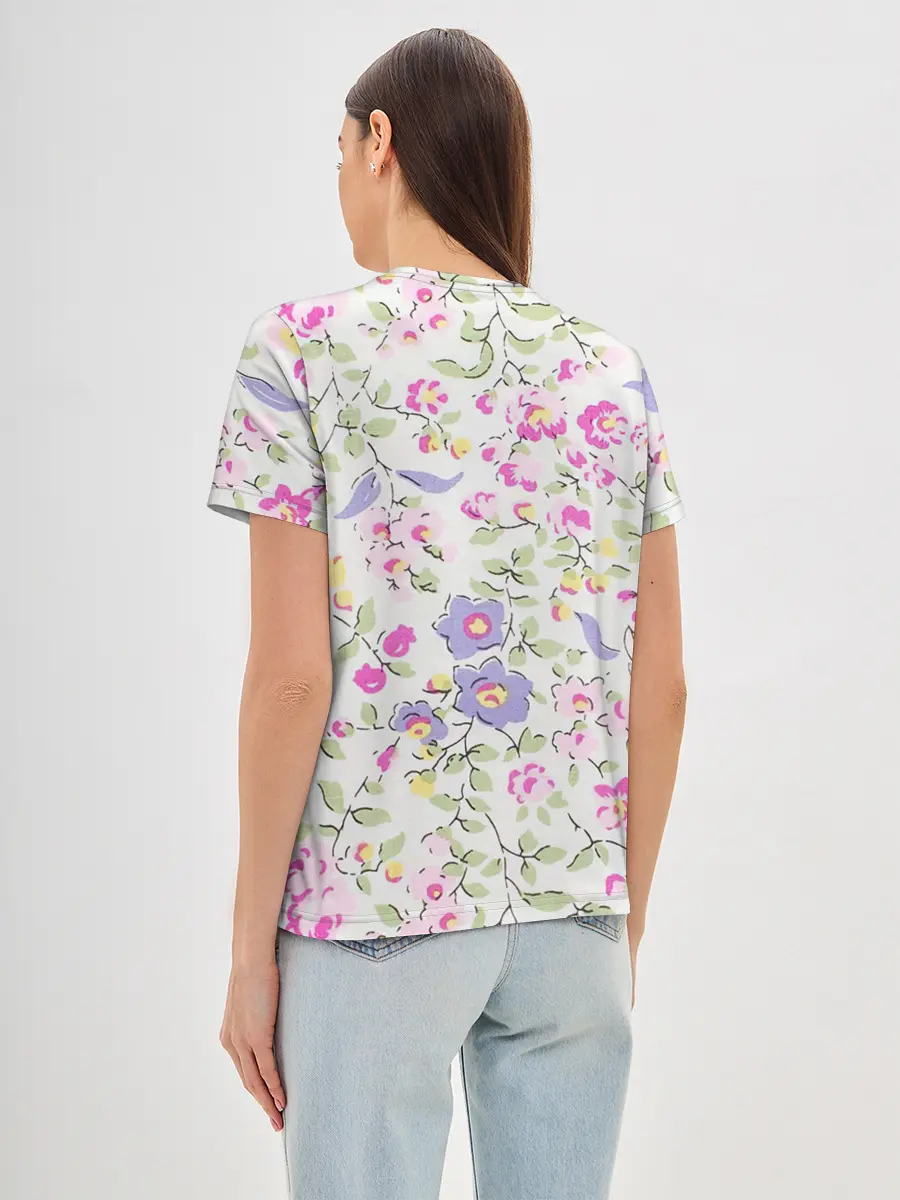 Женская базовая футболка / Яркие весенние цветы