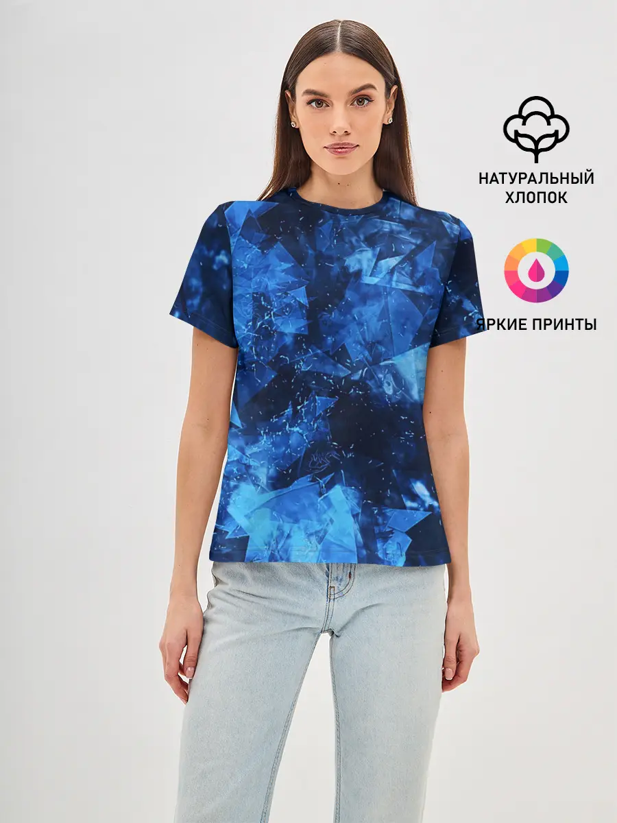 Женская базовая футболка / Blue Abstraction