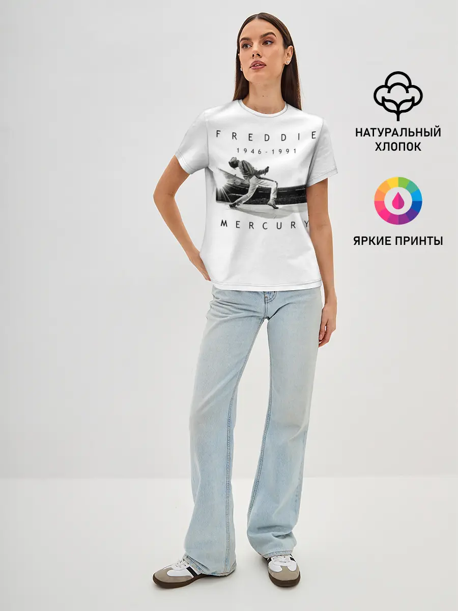 Женская базовая футболка / Фредди Меркьюри