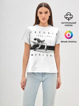 Женская базовая футболка / Фредди Меркьюри