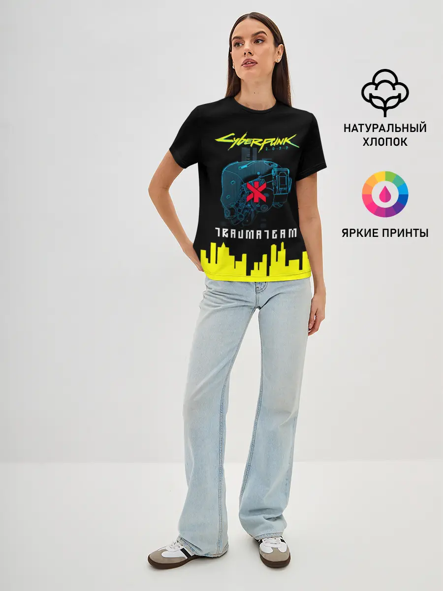 Женская базовая футболка / TRAUMA TEAM Cyberpunk 2077