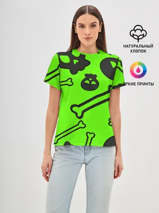 Женская базовая футболка / Черепа